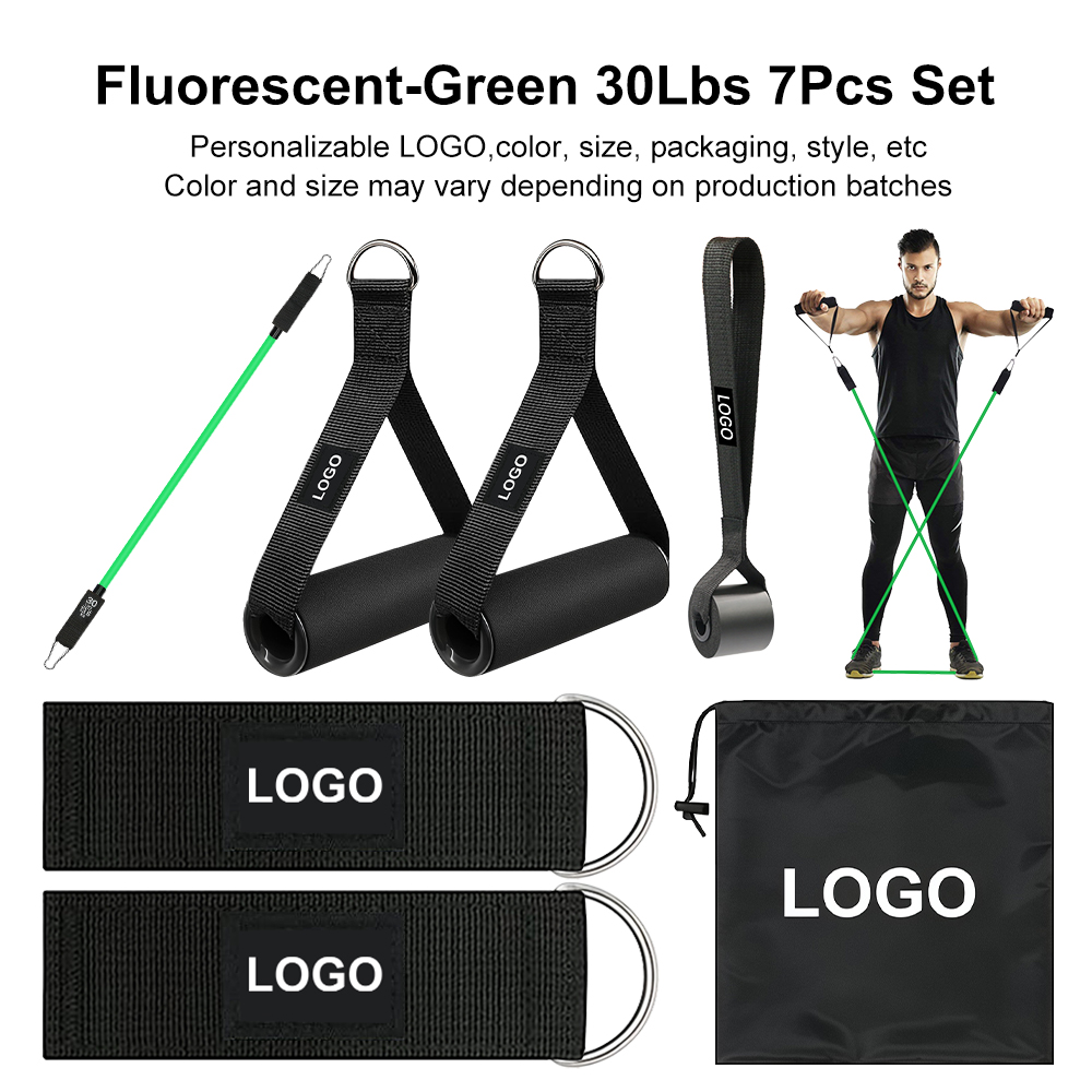 Juego de 7 piezas verde fluorescente de 40 libras