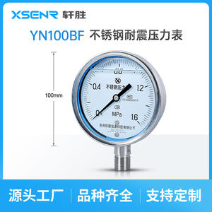 Suzhou Yn100bf Stainless Steel <b>Pressure</b> <b>Gauge</b> 160Mpa Thread Connection 100mm Diameter 1.6 Accuracy Level - Product Image 5