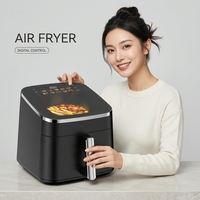 Four à air chaud numérique multifonction en acier inoxydable de 12 L grande capacité avec fonction de mise hors tension automatique et revêtement antiadhésif