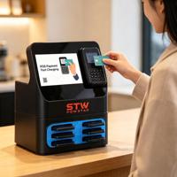 Borne de recharge commerciale pour téléphones portables, 6 emplacements, distributeur automatique de batteries externes avec système POS