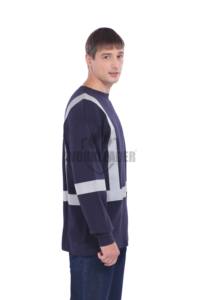 Chemise de sécurité personnalisée FR NFPA 2112 Coton Jersey Tricot Vêtements de travail Huile Gaz Vêtements de travail <span class=keywords><strong>ARC2</strong></span> Coutures soudées Niveau B - Product Image 3