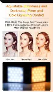 ไฟวิดีโอ LED สี RGB รุ่น Top Color mini <span class=keywords><strong>Ulanzi</strong></span> VL49 PRO ให้แสงสีเต็มรูปแบบ 2500K ถึง 9000K สำหรับกล้องถ่ายภาพ พร้อมแผ่นกระจายแสงแบบรังผึ้ง - Product Image 6