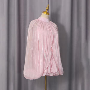 Conjunto de Dos Piezas con Volantes para Mujer, <span class=keywords><strong>Top</strong></span> de Cuello Alto y Manga Larga, Vestido sin Tirantes, Conjuntos Femeninos - Product Image 3