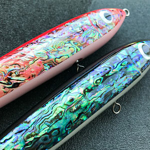 WD107 Collection de pêche haut de gamme en bois de coquille d'ormeau, leurres de traîne, leurres crayon personnalisés, leurres de surface faits à la main - Product Image 4