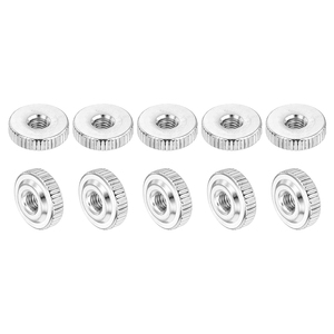 Écrous moletés à profil bas en acier inoxydable 304, acier au carbone zingué, filetage femelle, type fin M3 M4 M5 M6, nickelés - Product Image 5