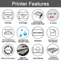 Impresora UV Jucolor de 10 Colores de Alta Calidad 9060 6090 con Ricoh Gen6 CCD para Acrílico, Madera y Metal