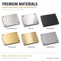 Tarjetas Metálicas con Acabado Negro Mate Personalizadas, Placa de Identificación de Aluminio, Placa Grabada en Blanco, Etiqueta Adhesiva para Equipos Láser