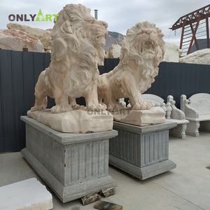 装飾的な手彫りの中国スタイルの動物花崗岩石<span class=keywords><strong>foo</strong></span>犬の彫刻 - Product Image 2