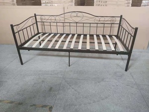 Khung giường sofa đơn bằng thép có tay vịn, đồ nội thất phòng ngủ, giường gấp di động bằng kim loại, khung giường <span class=keywords><strong>futon</strong></span> - Product Image 4