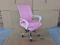 Chaise de bureau pivotante rose en maille intégrale pour femmes et jeunes filles, importée, en promotion