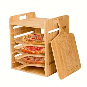 Tabla de cortar de bambú con logotipo personalizado y mango, bandeja de madera para servir pizza, pan, queso y aperitivos para fiestas - Product Image 1