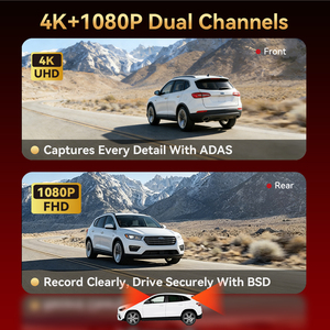Carlover 12 Inch Touch Screen 4K ADAS WIFI AI Dashcam <strong>Rear</strong> <strong>View</strong> <strong>Mirror</strong> Dash Cam Dual Lens Car Camera with BSD for Car Dvr - Product Image 4