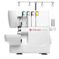 Machine à surjeter Singer S0105, 6 points intégrés, longueur et largeur de point réglables, bras libre et éclairage LED