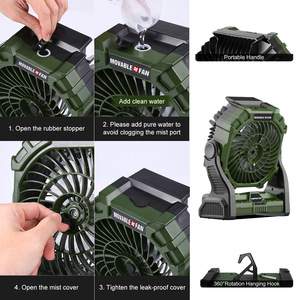 <b>Outdoor</b> Camping <b>Table</b> Fan Portable Rechargeable Fan With250mL Water Tank, RGB Lights USB Rechargeable for <b>Outdoor</b> Use - Product Image 4