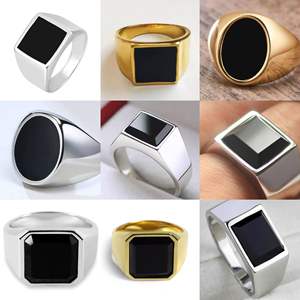 Anillo de acero de titanio con estilo europeo y americano Anillo de epoxi hexagonal de superficie brillante para hombres es popular entre los jóvenes - Product Image 1