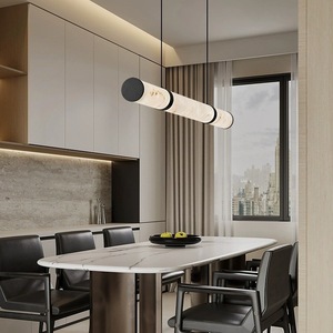 Candelabro de latón de mármol Restaurante Bar Moderno Chino Simple Mesa de comedor Tira Lámpara colgante - Product Image 6