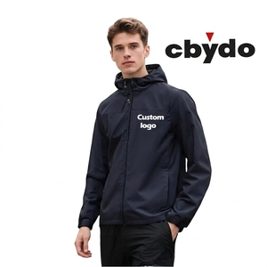 Cbydo OEM ODM Lightweight 100 Polyester Thin Breathable Hooded Full Zip Outdoor Custom Printing Windbreaker Mens Jackets
