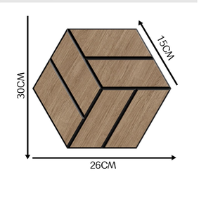 OEM/ODM panneau acoustique insonorisé haute densité à bas prix Conception personnalisée rainuré en V Panneau mural acoustique hexagonal finition bois - Product Image 1