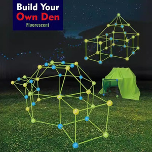 Kit de Construction de Fort en Perles Plastiques Luminescentes DIY pour Enfants, Personnalisable et en Stock, pour Tente de Jeu Intérieure/Extérieure - Product Image 1