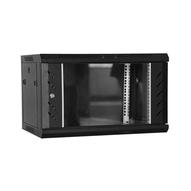 Black Cold Rolled Steel 6U 9U 12U 15U 18U 22U 27U Wall Mounted Network Cabinet with Lock