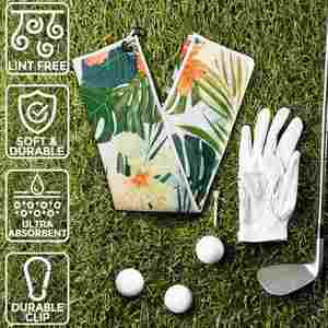 Serviette de golf gaufrée en microfibre de luxe, design gratuit, logo personnalisé avec trou central - Product Image 1