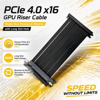 Câble d'extension GPU ITX personnalisé PCIe 4.0 X16, ruban double inversé 64 Go/s, rangée unique, cœur en cuivre, pour PC MOD