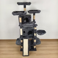 Arbre à chat multifonctionnel avec lit, tour pour chat, griffoir en sisal, jouet pour chat avec plateforme de saut, style épuré