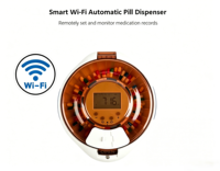 Dispenser Pil Otomatis WiFi Pintar 28 Hari Bahan ABS Layar LCD Besar Kotak Penyimpanan Manajemen Obat Bulanan Penggunaan di Rumah
