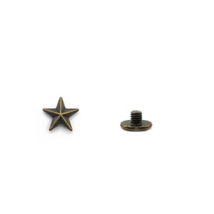 Rivets <span class=keywords><strong>à</strong></span> vis en alliage plaqué anti-rouille en forme d'étoile <span class=keywords><strong>à</strong></span> cinq branches pour accessoires vestimentaires - Product Image 6