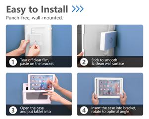 MoKo 360 Étui rotatif pour <span class=keywords><strong>tablette</strong></span> de salle de bain <span class=keywords><strong>Support</strong></span> mural en ABS résistant à l'eau pour <span class=keywords><strong>tablette</strong></span> de douche pour iPad 10.2 - Product Image 6