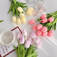 Fleur artificielle tulipe haute fidélité au toucher réel – Écologique – Décoration de Noël et de mariage pour les fêtes