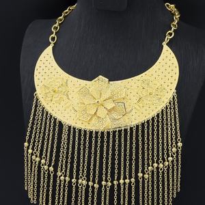 Parure de mariée indienne plaquée or 24 carats JXX en laiton, collier, bracelet et boucles d'oreilles pour mariage et idées cadeaux - Product Image 2