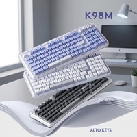 Alto Keys K98M Yeni Oyun Mekanik Klavyesi, Masaüstü Bilgisayar, Dizüstü Bilgisayar, Tablet için, Hot Swap Mermer Anahtarlı, Kablosuz BT USB C, Arkadan Aydınlatmalı, Çift Modlu