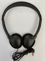 Casque supra-auriculaire à prise 3.5mm en gros Casque filaire jetable pour avion Casque d'ordinateur noir