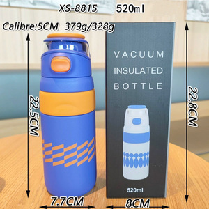 Stainless Steel Insulated Water Bottle 500ml For Outdoor Travel Sports Office Use With Lid Direct Drinking - Product Image 5