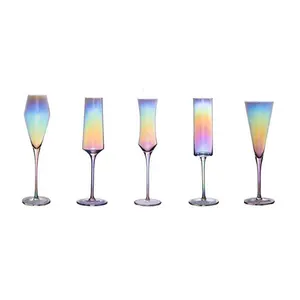 Hot Sale Novelty Champagne Flutes Colorful Crystal Glass Goblet