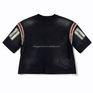 Custom High Quality Streetwear T-shirts Summer Heavyweight Graphic Print Hip Hop Cotton <b>Top</b> Acid Wash <b>Distressed</b> T Shirt - Product Image 1