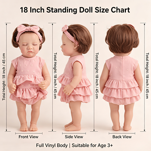 Muñeca <span class=keywords><strong>Reborn</strong></span> Realista <span class=keywords><strong>de</strong></span> 18 Pulgadas (45.72 cm) con <span class=keywords><strong>Cuerpo</strong></span> <span class=keywords><strong>de</strong></span> Vinilo Ponderado, Atuendos Surtidos, Juguete Personalizable, Regalo para Niños y Coleccionistas - Product Image 6