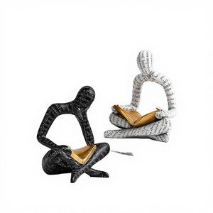 Décoration d'intérieur : Statues en résine style Penseur, sculptures abstraites, figurines de collection faites à la main, thème Amour, pour bureau moderne ou étagère. - Product Image 2