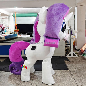 성인용 2m 에어 주입식 조랑말 의상 말 마스코트 코스튬 퍼레이드 품질 생일 성인 동물 할로윈 파티 - Product Image 4