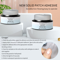 Colle à ongles solide Vinimay, gel adhésif longue durée, gel UV pour pointes d'ongles, pointes transparentes non coulissantes, gel à ongles