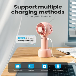 Ventilador de Mano USB Portátil Personalizado con Logotipo OEM al por Mayor, de Plástico, Recargable DC5V, Batería de 1500mAh, Doble Aspas KC, para Escritorio - Product Image 5