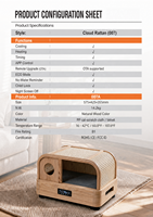 USMILEPET Lit intelligent pour chat, maison pour chat, circulation d'eau, refroidissement et chauffage, auvent semi-fermé, écran tactile LED