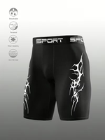 Pantalones Cortos Deportivos de Compresión Estilo Gótico para Hombre, Alta Elasticidad, para Ciclismo, Running, Gimnasio, Ajuste Ceñido, para Triatlón y Entrenamiento al Aire Libre
