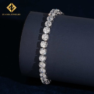 ZUANFA JEWELRY - Brazalete de Tenis de Lujo con Diamantes Cultivados en Laboratorio de 5 mm, Corte Brillante Redondo, Certificado IGI, Chapado en Oro Blanco, Unisex - Product Image 4