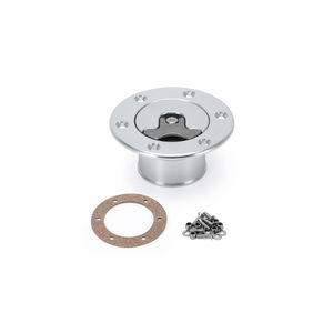 Bouchon de réservoir d'essence en aluminium usiné CNC, noir et argent, bouchon de remplissage rapide, couvercles personnalisés pour voitures et motos - Product Image 1