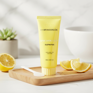 BRING GREEN Ensemble Spécial Acide Hyaluronique Super Citron Glutathion Masque de Nuit + Spatule Gratuite Crème Blanchissante Masque Facial de Nuit - Product Image 3