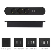 Multiprise encastrée standard allemande, design ovale, gain de place, avec prise USB intégrée pour la maison, la cuisine, le bureau