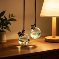 Flacon diffuseur rond en verre vide élégant de 10 ml avec couvercle, pour huiles essentielles et parfums, accessoire de décoration intérieure Sishang
