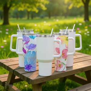 Gobelets isothermes en acier inoxydable de 40 oz avec poignée, sublimables, pour cadeaux personnalisés et designs sur mesure - Product Image 2